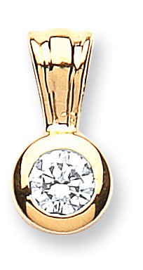 18ct Yellow Gold 0.25ct Rubover Set Diamond Solitaire Pendant