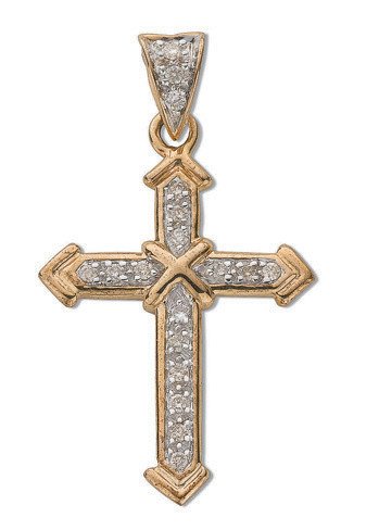 9ct Yellow Gold 0.18ct Diamond Cross - Luxury Watch - Certified Authentic - Swiss Made – Luxury Watch by Imperial Time