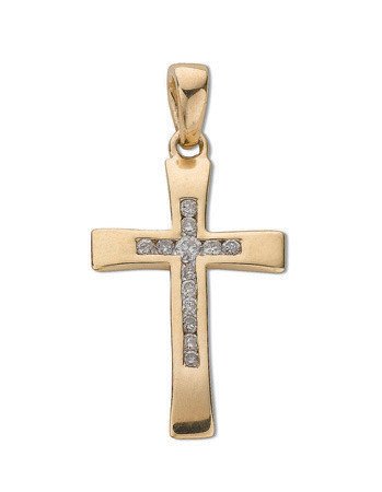 9ct Yellow Gold 0.12ct Diamond Cross - Luxury Watch - Certified Authentic - Swiss Made – Luxury Watch by Imperial Time