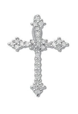 9ct Whte Gold 0.25ct Diamond Cross - Luxury Watch - Certified Authentic - Swiss Made – Luxury Watch by Imperial Time U