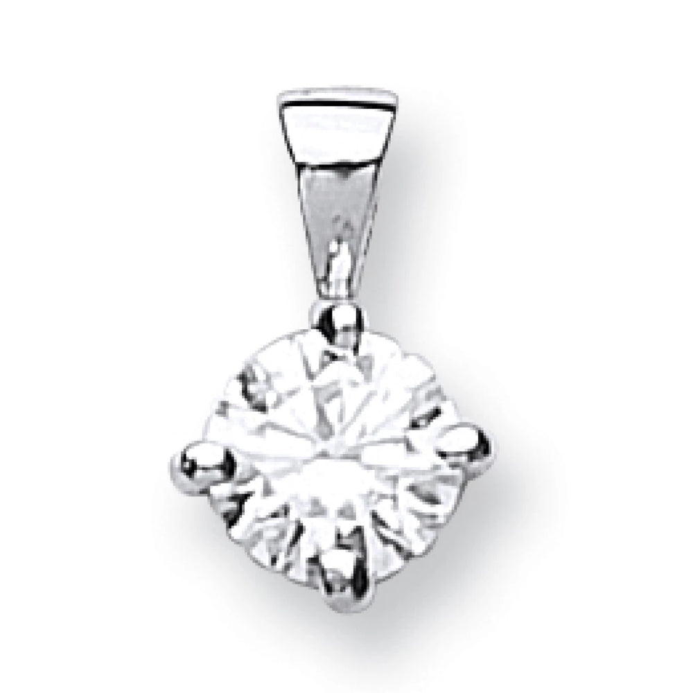 18ct White Gold 0.25ct Claw Set Diamond Solitaire Pendant