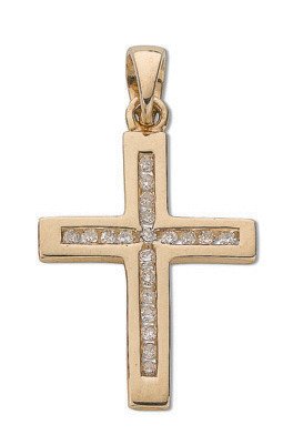 9ct Yellow Gold 0.15ct Diamond Cross - Luxury Watch - Certified Authentic - Swiss Made – Luxury Watch by Imperial Time