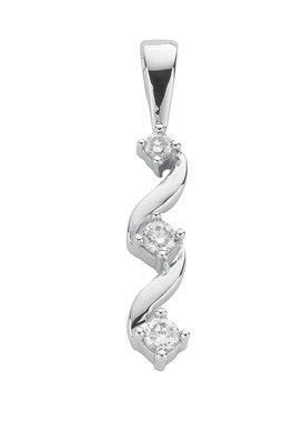 9ct White Gold 0.15ct Diamond Trilogy Pendant - Fine Necklace - Certified Authentic – Luxury Jewellery by Imperial Tim