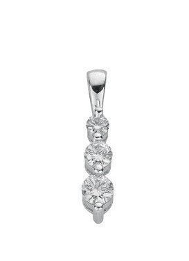 9ct White Gold 0.31ct Diamond Trilogy Pendant - Fine Necklace - Certified Authentic – Luxury Jewellery by Imperial Tim