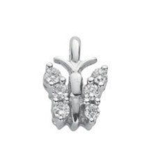 9ct White Gold 0.15ct Diamond Butterfly Pendant - Fine Necklace - Certified Authentic – Luxury Jewellery by Imperial T