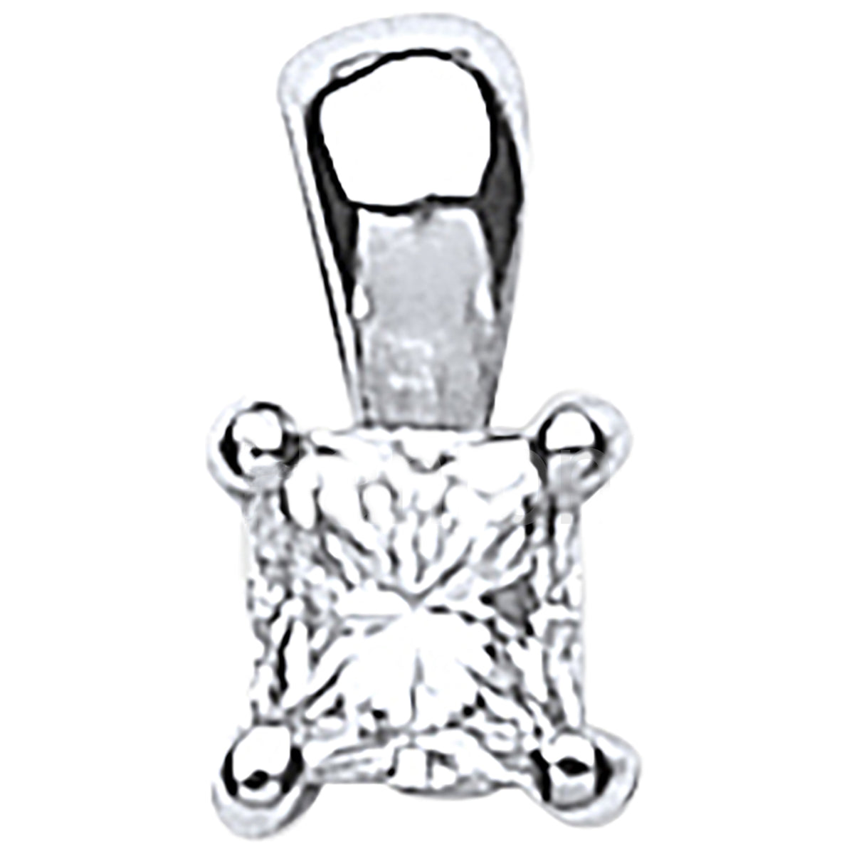 18ct White Gold 0.25ct H/VS Princess Cut Diamond Pendant