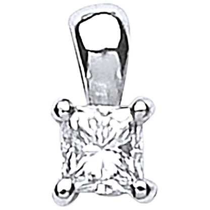 18ct White Gold 0.25ct H/VS Princess Cut Diamond Pendant