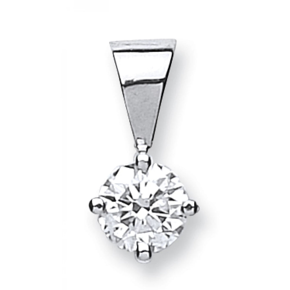 18ct White Gold 0.50ct Claw Set Diamond Solitaire Pendant
