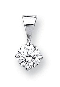 18ct White Gold 0.15ct Claw Set Diamond Solitaire Pendant