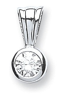 18ct White Gold 0.15ct Rubover Set Diamond Solitaire Pendant