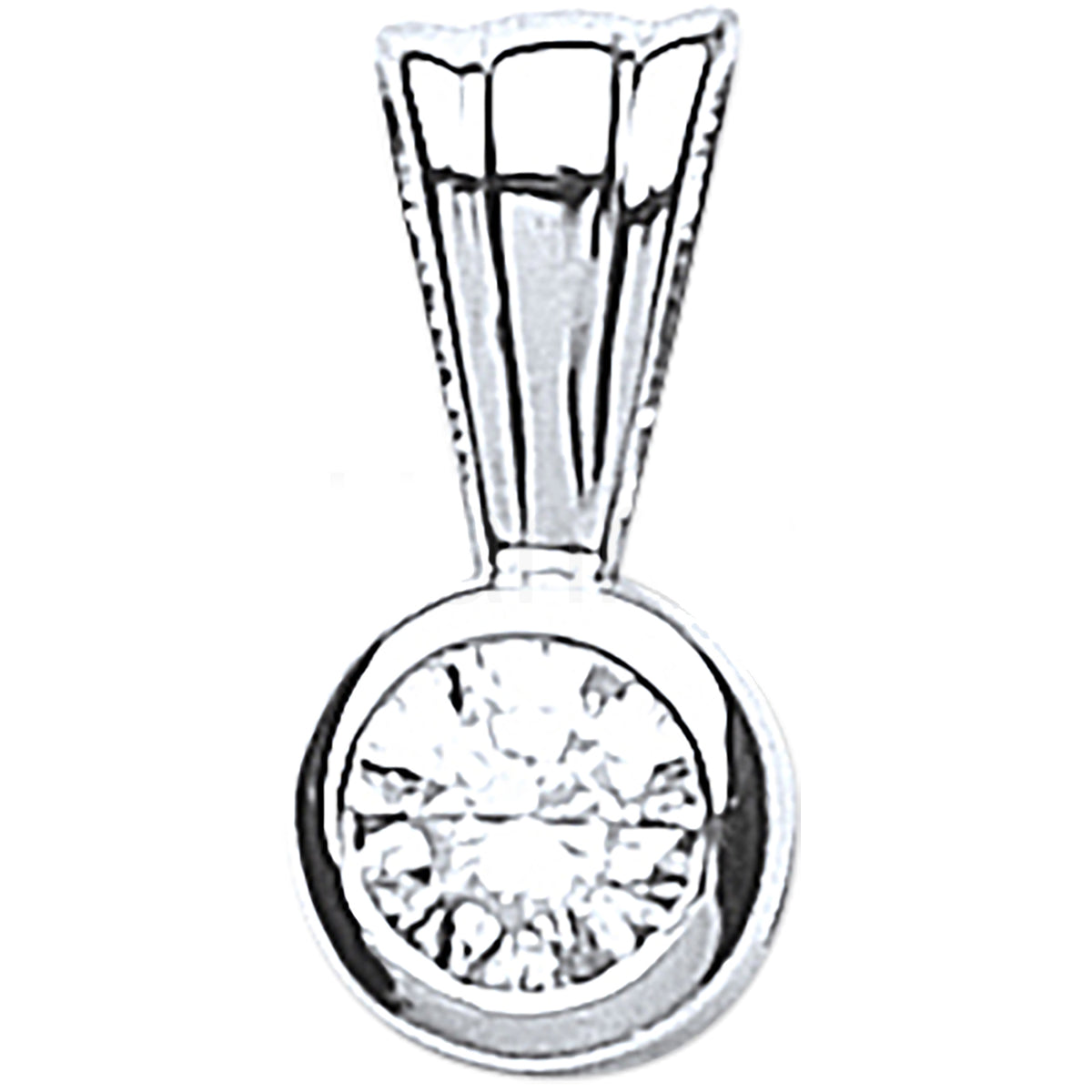 18ct White Gold 0.15ct Rubover Set Diamond Solitaire Pendant