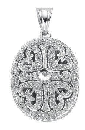 9ct White Gold 0.31ct Diamond Locket Pendant - Fine Necklace - Certified Authentic - Swiss Ma – Luxury Jewellery by Im