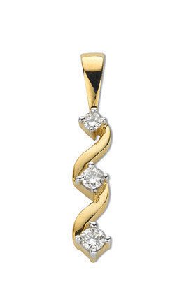 9ct Yellow Gold 0.15ct Diamond Trilogy Pendant - Fine Necklace - Certified Authentic – Luxury Jewellery by Imperial Ti