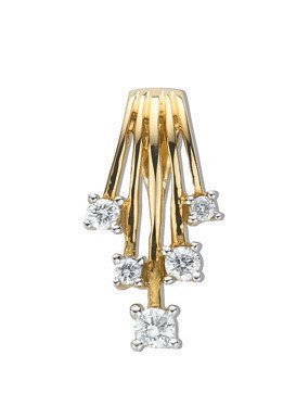 9ct Yellow Gold 0.25ct Diamond Drop Pendant - Fine Necklace - Certified Authentic - Swiss Mad – Luxury Jewellery by Im