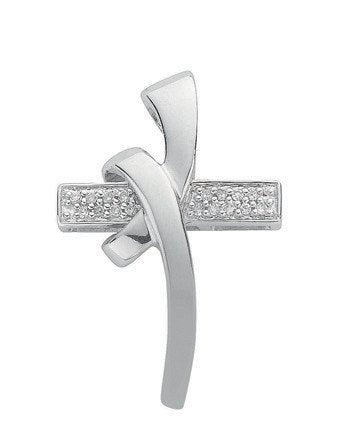 9ct White Gold 0.08ct Diamond Cross - Luxury Watch - Certified Authentic - Swiss Made – Luxury Watch by Imperial Time
