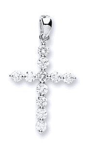 18ct White Gold 0.30ct Diamond Cross