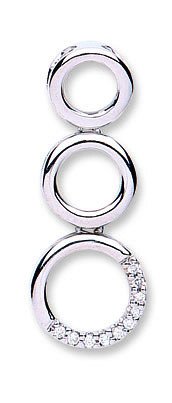 9ct White Gold 0.05ct Diamond Drop Pendant - Fine Necklace - Certified Authentic - Swiss Made – Luxury Jewellery by Im