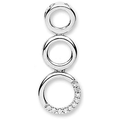 9ct White Gold 0.05ct Diamond Drop Pendant