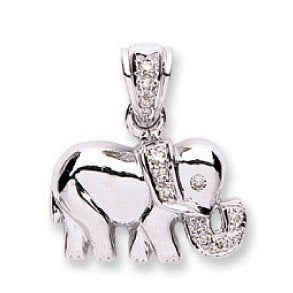 9ct White Gold 0.07ct Diamond Elephant Pendant - Fine Necklace - Certified Authentic – Luxury Jewellery by Imperial Ti