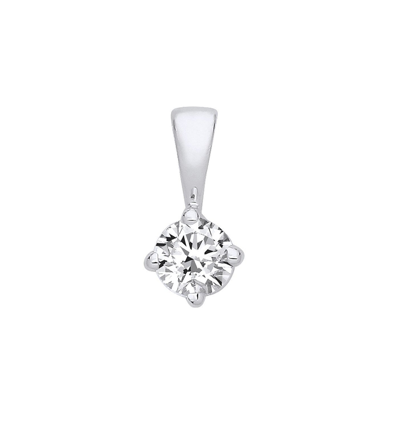 18ct White Gold 0.35ct Claw Set Diamond Solitaire Pendant
