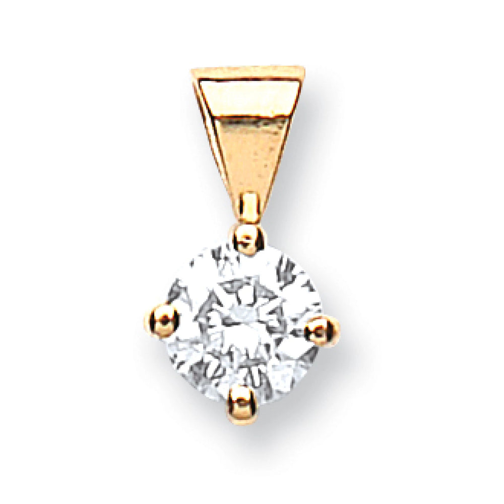 18ct Yellow Gold 0.35ct Claw Set Diamond Solitaire Pendant