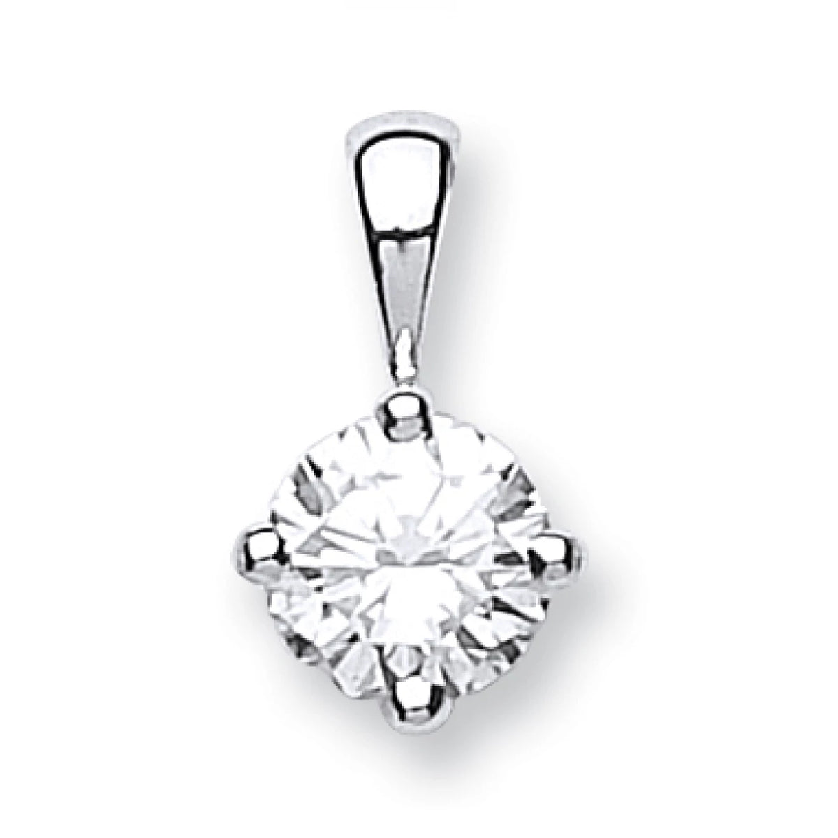 18ct White Gold 0.70ct Claw Set Diamond Solitaire Pendant