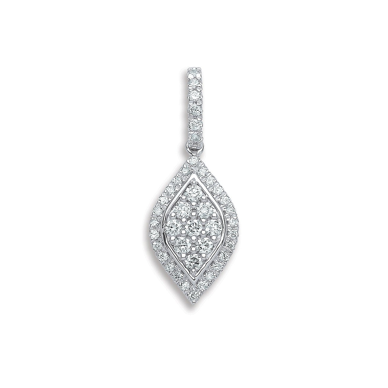 18ct White Gold 0.33ct Diamond Drop Pendant