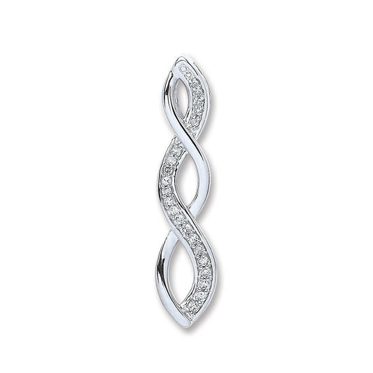 9ct White Gold 0.08ct Diamond Pendant - Fine Necklace - Certified Authentic - Swiss Made – Luxury Jewellery by Imperia