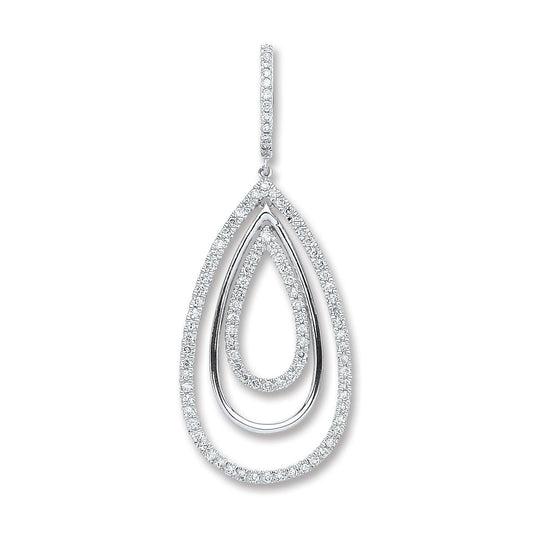 18ct White Gold 0.50ct Diamond Drop Pendant