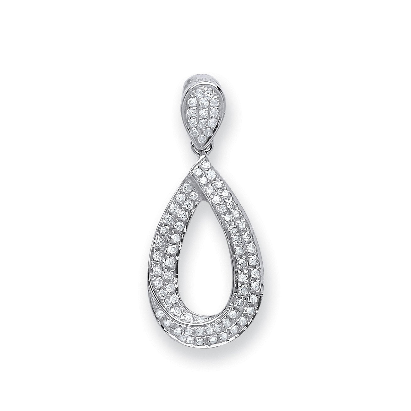 9ct White Gold 0.20ct Pear Diamond Drop Pendant - Fine Necklace - Certified Authentic – Luxury Jewellery by Imperial T