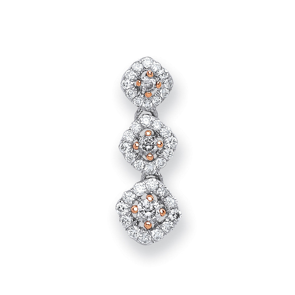 18ct White Gold 0.23ct White and Chocolate Diamond Pendant