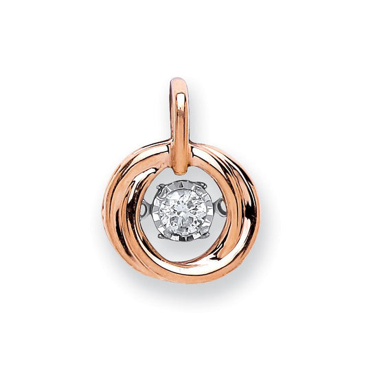 9ct Rose Gold 0.10ct Dancing Diamond Circle Pendant - luxury watches London - Kensington  jeweller | Imperial Time UK Ltd, Kensington