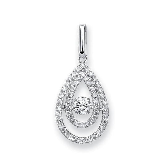 9ct White Gold 0.38ct Dancing Diamond Drop Pendant - Fine Necklace - Certified Authentic – Luxury Jewellery by Imperia