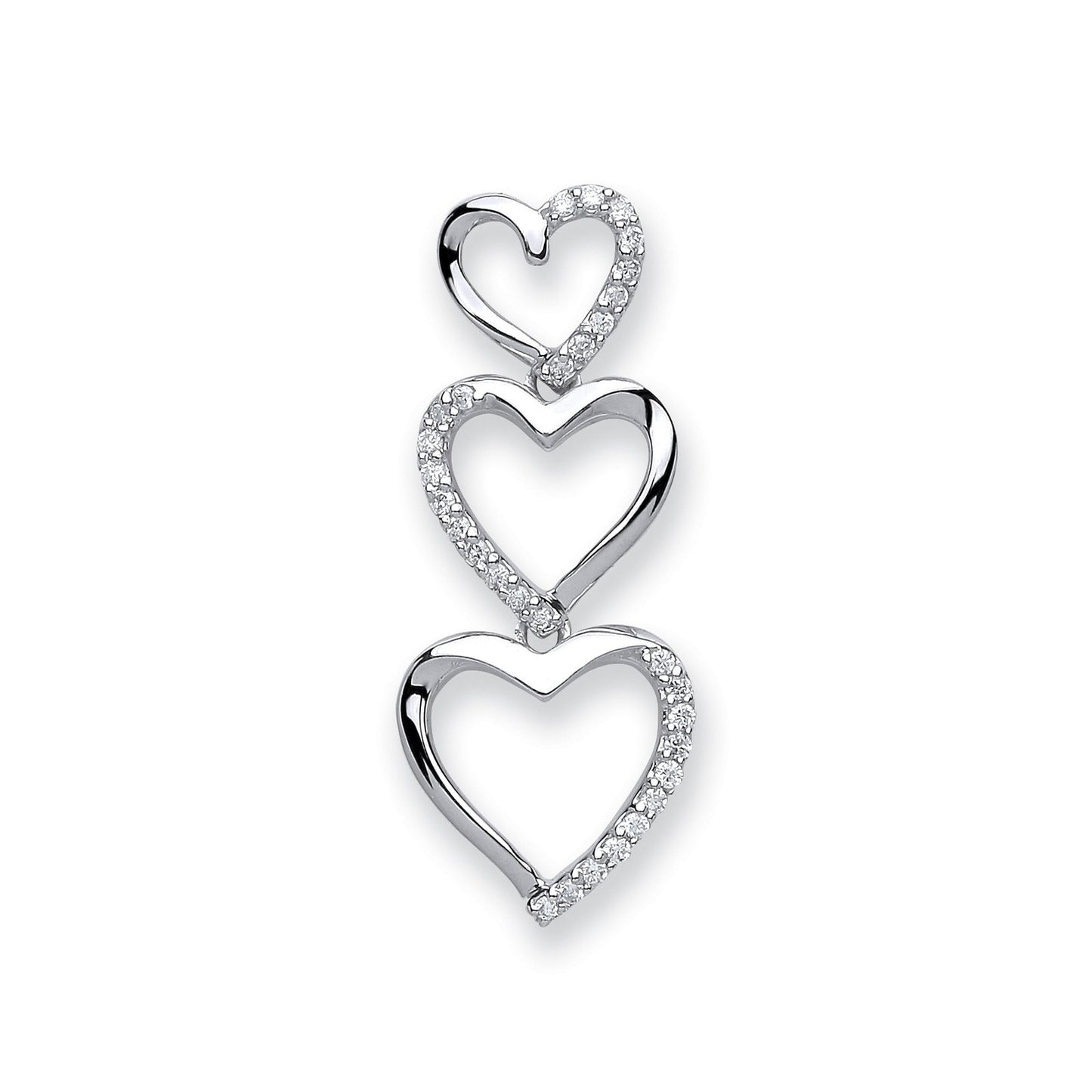 9ct White Gold 0.15ct Diamond Heart Pendant - Fine Necklace - Certified Authentic - Swiss Mad – Luxury Jewellery by Im