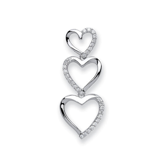 9ct White Gold 0.15ct Diamond Heart Pendant - Fine Necklace - Certified Authentic - Swiss Mad – Luxury Jewellery by Im