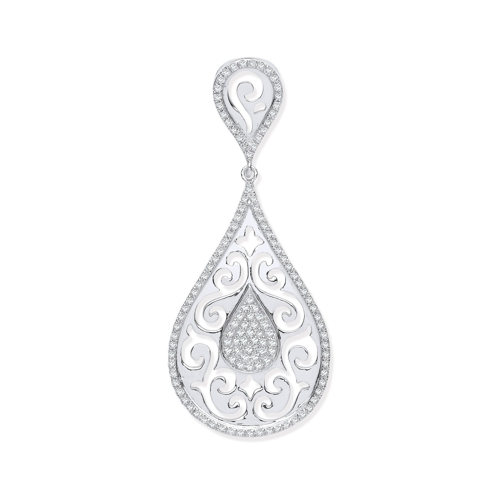 9ct White Gold 0.25ct Pear Shaped Diamond Pendant - Fine Necklace - Certified Authentic – Luxury Jewellery by Imperial