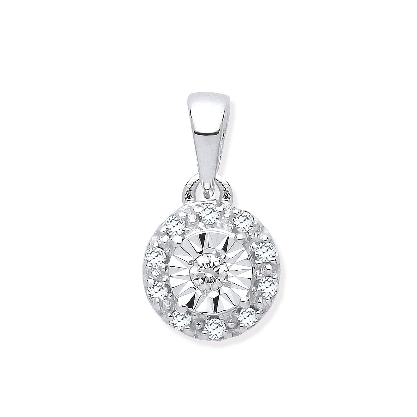 9ct White Gold 0.07ct Diamond Pendant - Fine Necklace - Certified Authentic - Swiss Made – Luxury Jewellery by Imperia