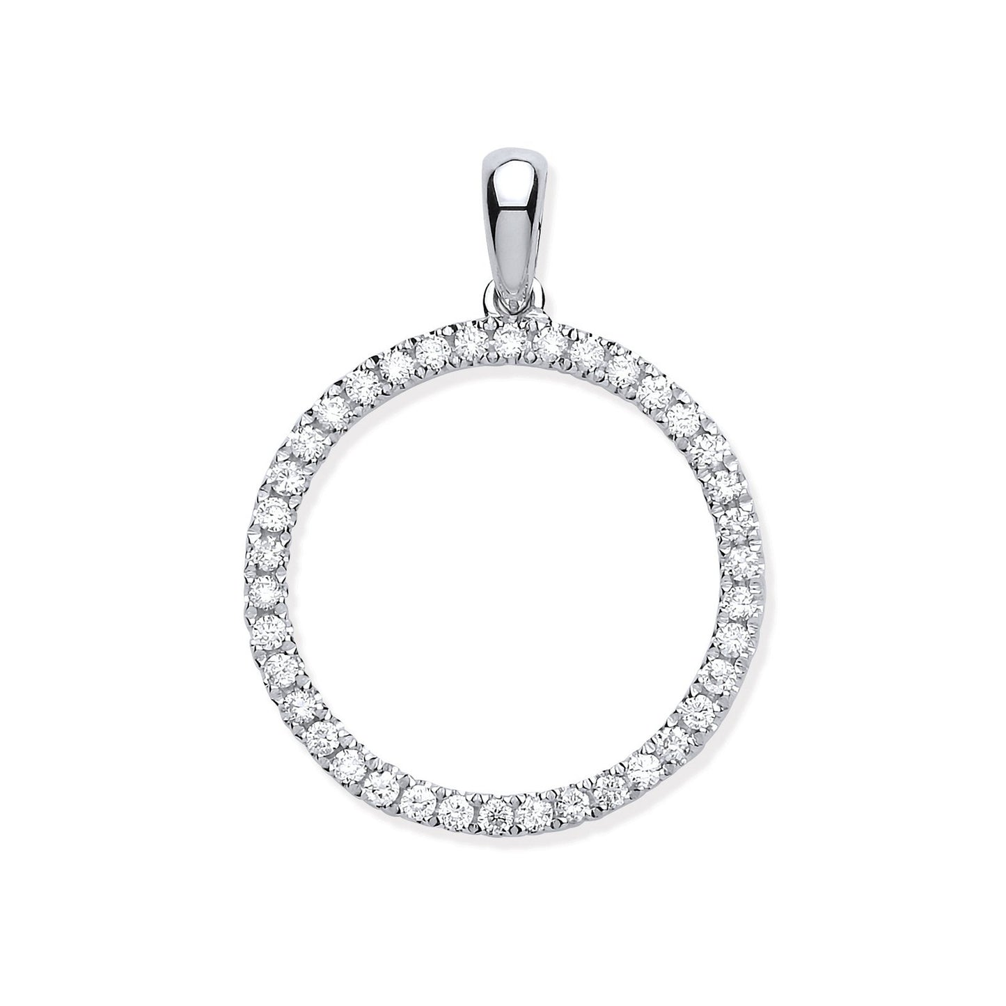 9ct White Gold 0.33ct Circle of Life Diamond Pendant - Fine Necklace - Certified Authentic – Luxury Jewellery by Imper
