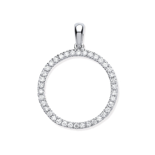 9ct White Gold 0.33ct Circle of Life Diamond Pendant - Fine Necklace - Certified Authentic – Luxury Jewellery by Imper