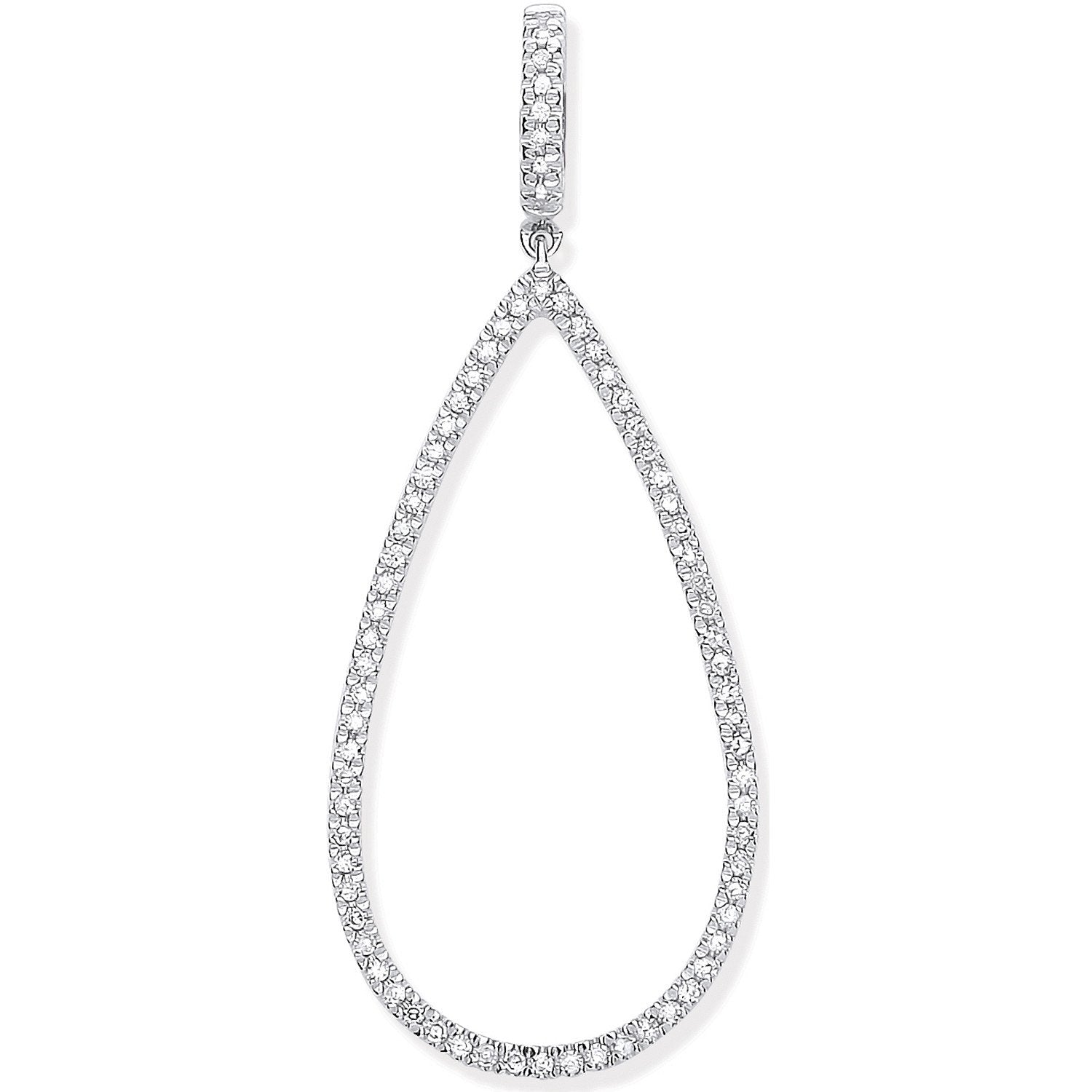 9ct White Gold 0.23ct Pear Shaped Drop Pendant - Fine Necklace - Certified Authentic – Luxury Jewellery by Imperial Ti