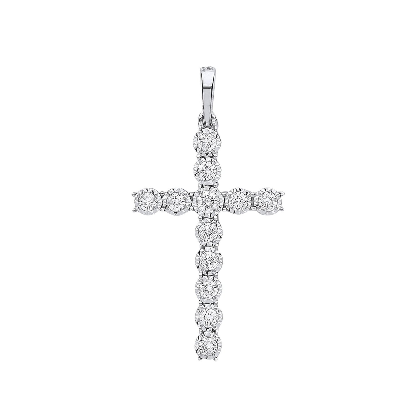 9ct White Gold 0.27ct Diamond Cross - Luxury Watch - Certified Authentic - Swiss Made – Luxury Watch by Imperial Time