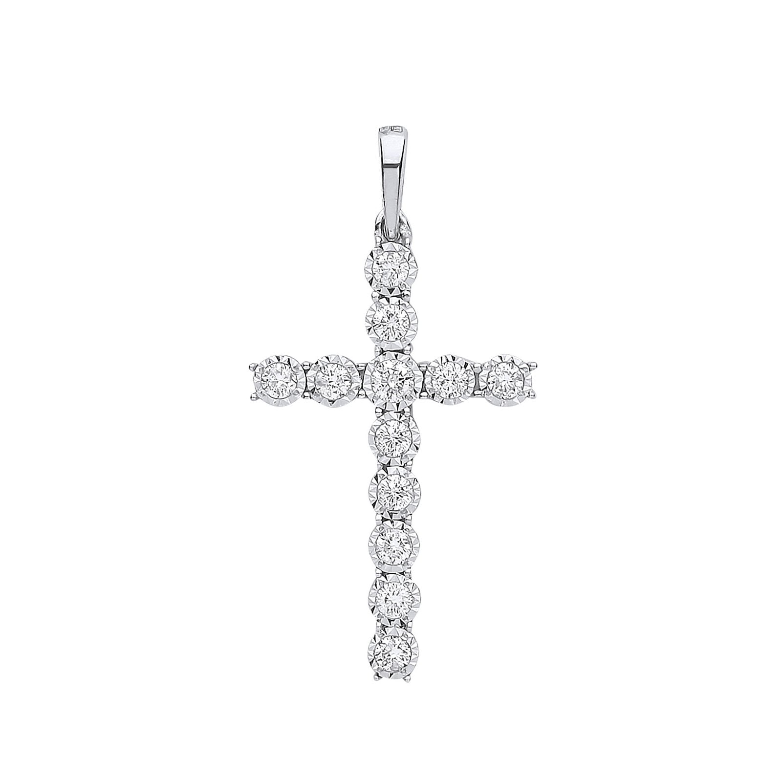9ct White Gold 0.27ct Diamond Cross - Luxury Watch - Certified Authentic - Swiss Made – Luxury Watch by Imperial Time