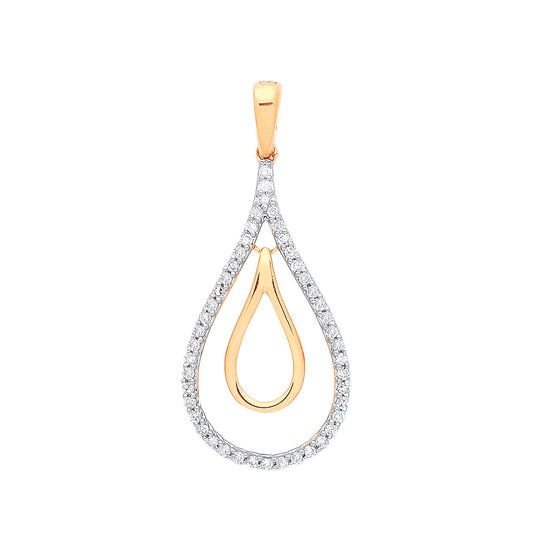 9ct Yellow Gold 0.13ct Drop Pendant - Fine Necklace - Certified Authentic - Swiss Made – Luxury Jewellery by Imperial