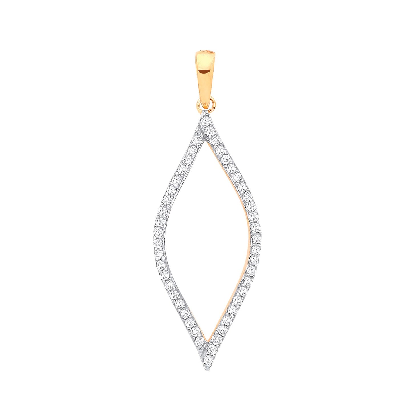 9ct Yellow Gold 0.17ct Diamond Pendant - Fine Necklace - Certified Authentic - Swiss Made – Luxury Jewellery by Imperi