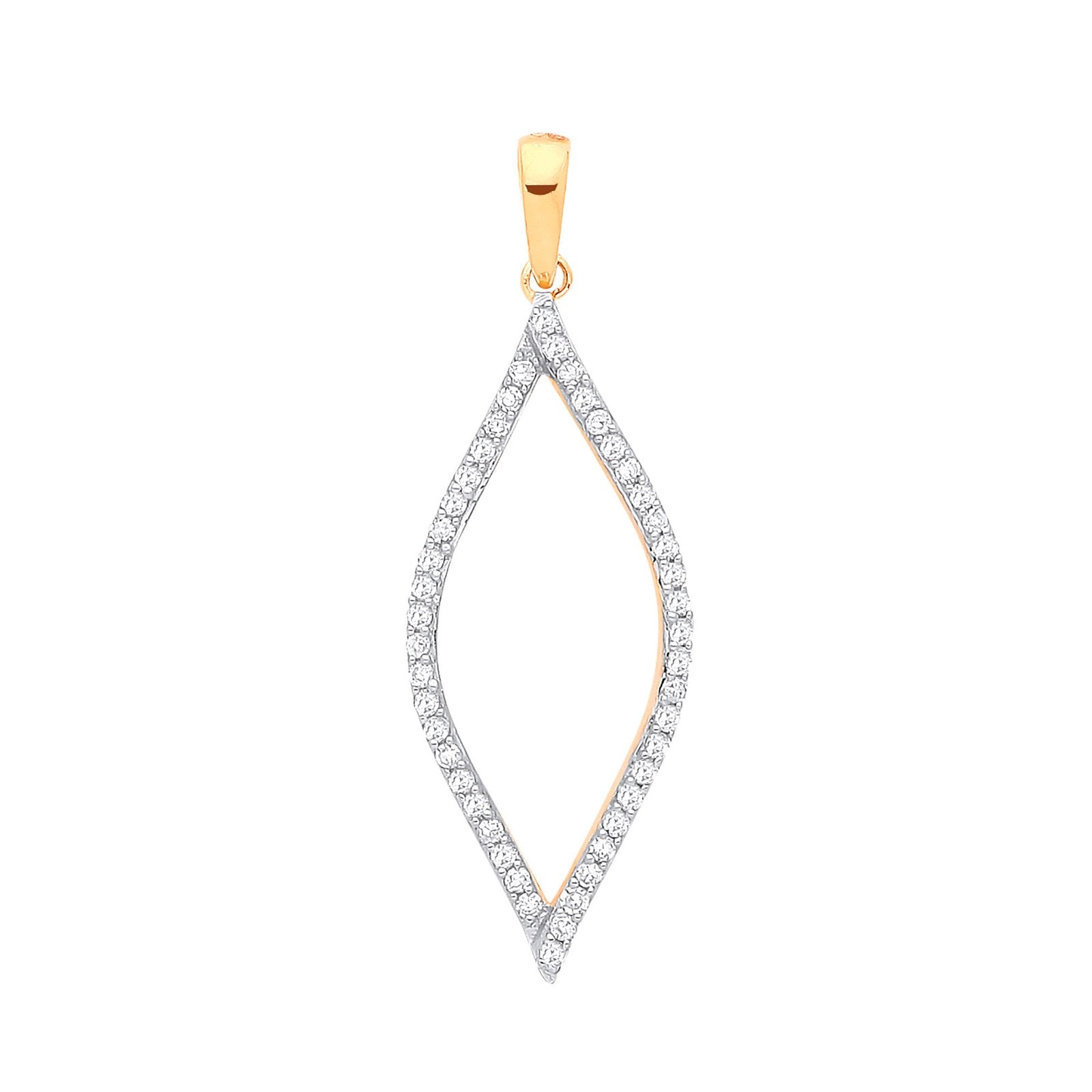 9ct Yellow Gold 0.17ct Diamond Pendant - Fine Necklace - Certified Authentic - Swiss Made – Luxury Jewellery by Imperi