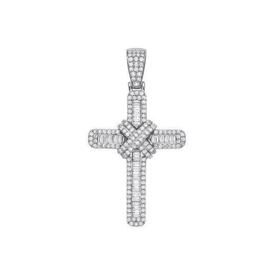 18ct White Gold 1.22ct Diamond Cross