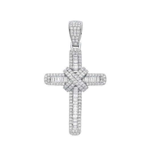 18ct White Gold 2.00ct Diamond Cross