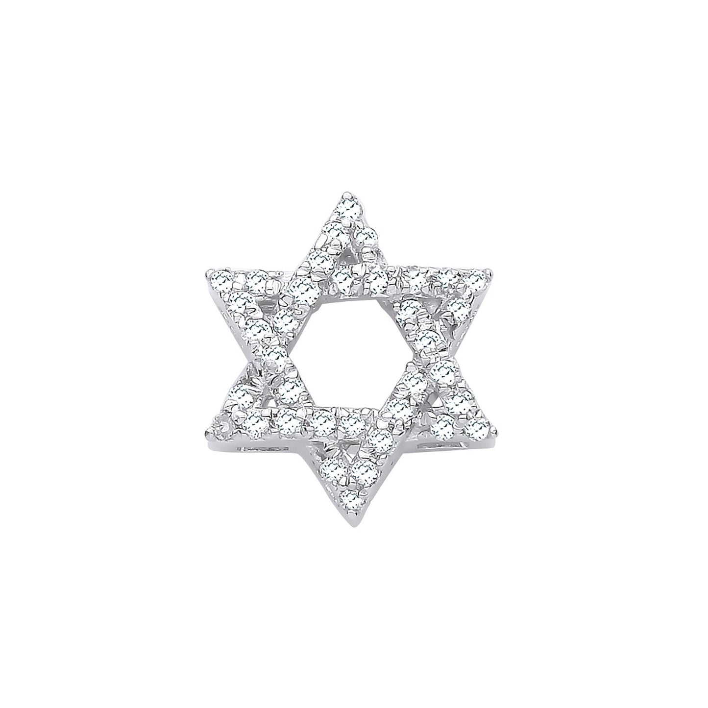 9ct White Gold 0.10ct Diamonds Star of David Pendant - Fine Necklace - Certified Authentic – Luxury Jewellery by Imper