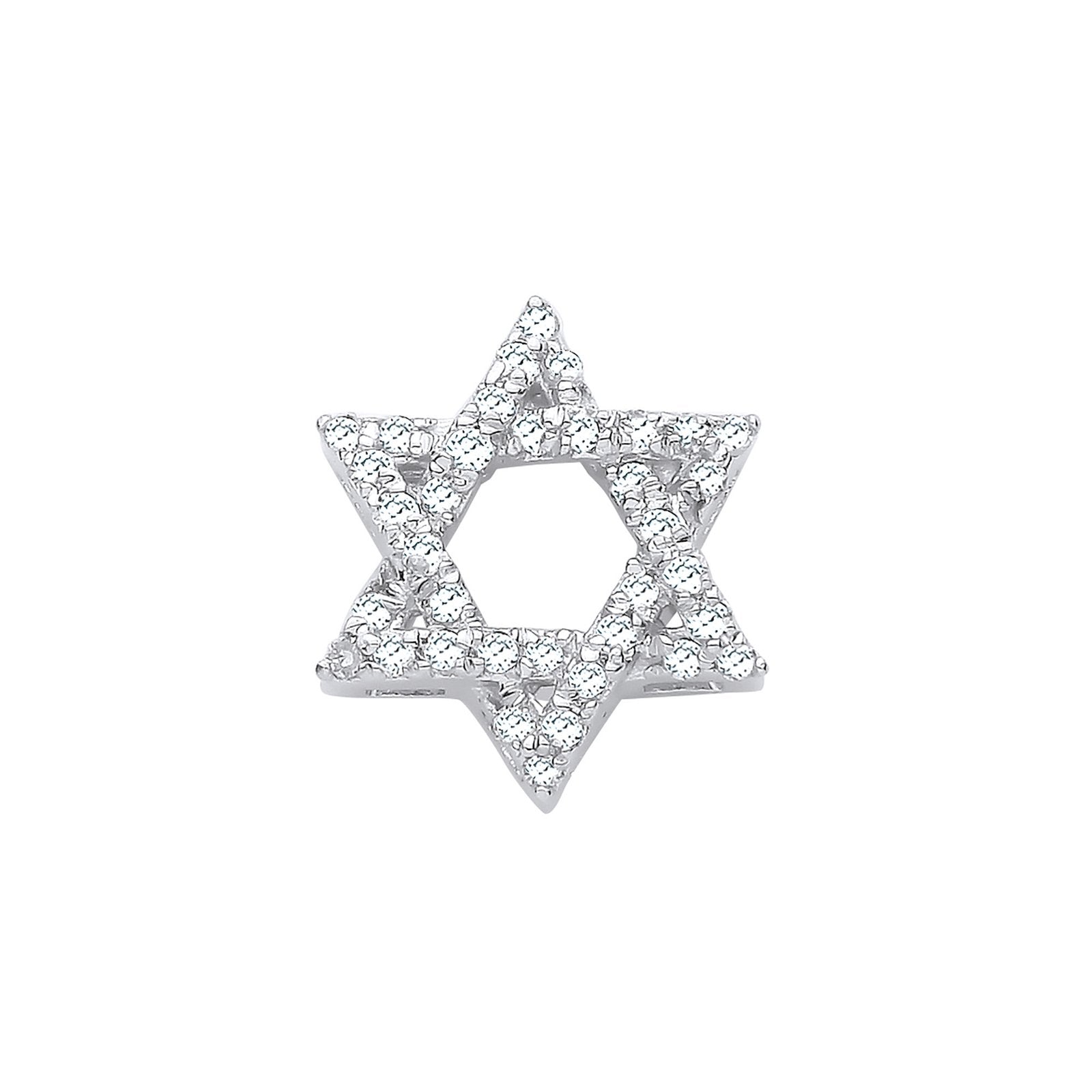 9ct White Gold 0.10ct Diamonds Star of David Pendant - Fine Necklace - Certified Authentic – Luxury Jewellery by Imper