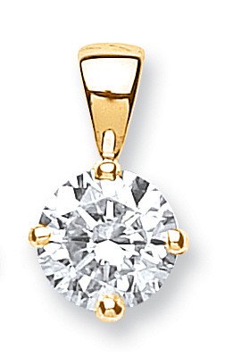 18ct Yellow Gold 1.00ct Claw Set Diamond Solitaire Pendant